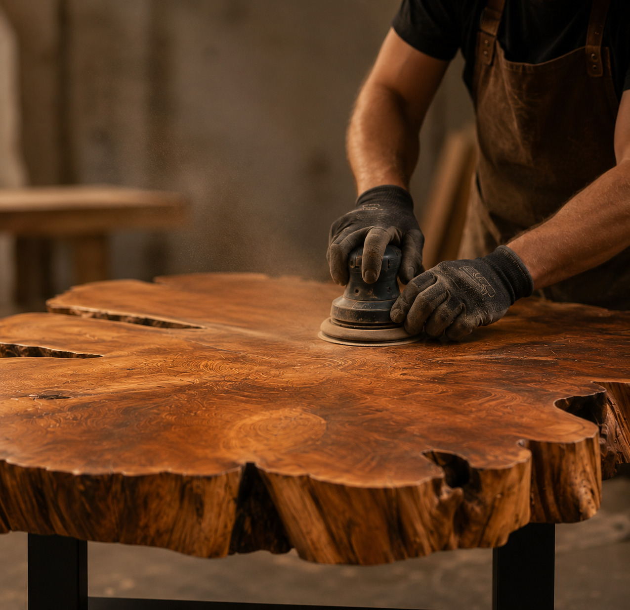Detalle del oficio en madera